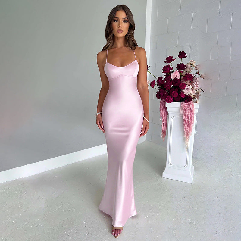 Long Satin Dress - Clara