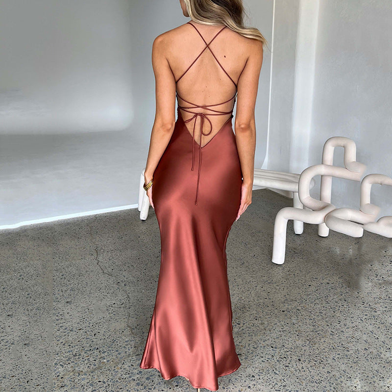 Long Satin Dress - Clara