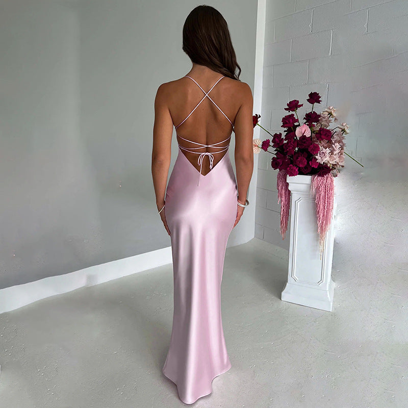 Long Satin Dress - Clara